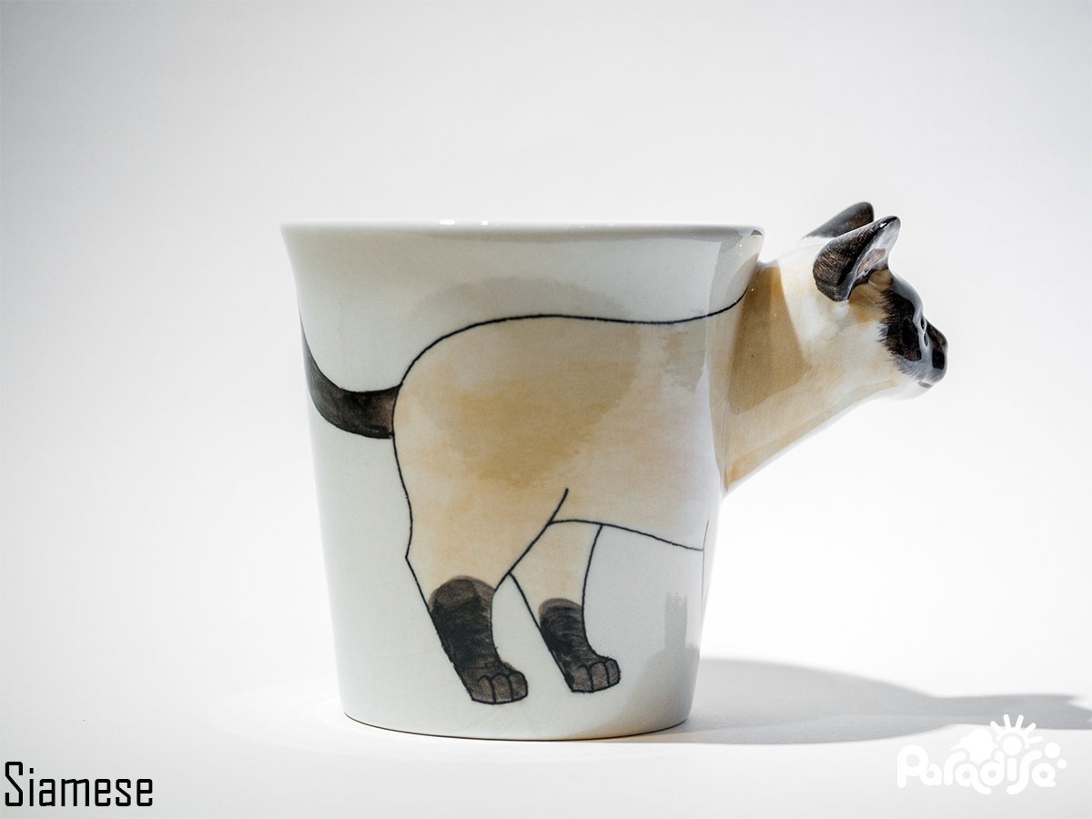 動物圖案 造型把手馬克杯 - 貓咪款(單款) - Animal Mug - Cat style (single)