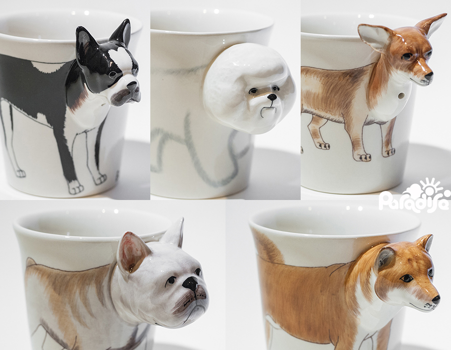 動物圖案 造型把手馬克杯 - 狗狗款(單款)  - Animal Mug - Dog style (single) 