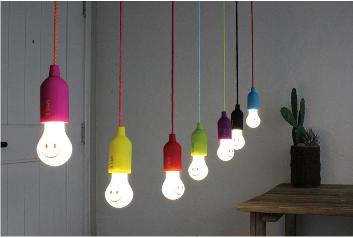 微笑吊繩掛燈 - 紫色 - Smile Lamp - Purple