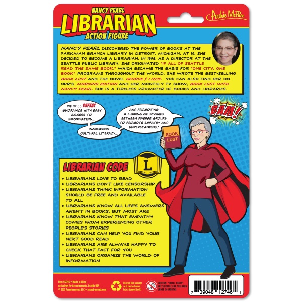 可動人偶吊卡系列 - 圖書館員 珍珠南西 - Archie McPhee Librarian Action Figure Nancy Pearl