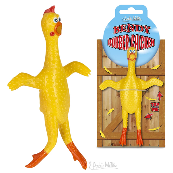 鐵絲關節 尖叫雞 - Archie McPhee Bendy Rubber Chicken