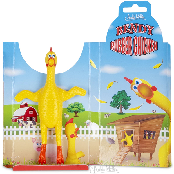 鐵絲關節 尖叫雞 - Archie McPhee Bendy Rubber Chicken