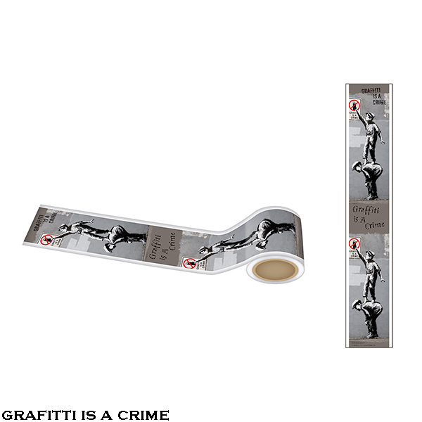 Banksy塗鴉圖像 裝飾膠帶 - 氣球女孩 / 愛心老鼠 / 鮮花炸彈客 / 康登女僕 / 塗鴉有罪 - BRANDALISED Masking Tape - Balloon Girl / Love Rat / Flower Bomber / Camden Maid / Graffiti Is A Crime