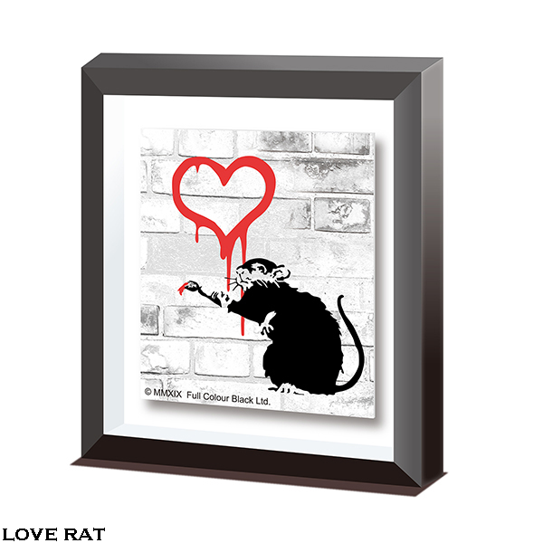 Banksy塗鴉圖像 迷你框形磁鐵 - 氣球女孩 / 愛心老鼠 / 鮮花炸彈客 / 康登女僕 / 塗鴉有罪 - BRANDALISED Mini Frame Magnet - Balloon Girl / Love Rat / Flower Bomber / Camden Maid / Graffiti Is A Crime