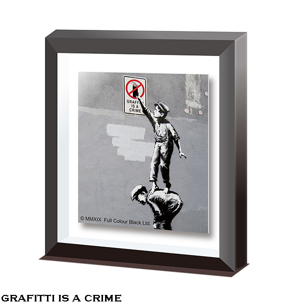 Banksy塗鴉圖像 迷你框形磁鐵 - 氣球女孩 / 愛心老鼠 / 鮮花炸彈客 / 康登女僕 / 塗鴉有罪 - BRANDALISED Mini Frame Magnet - Balloon Girl / Love Rat / Flower Bomber / Camden Maid / Graffiti Is A Crime