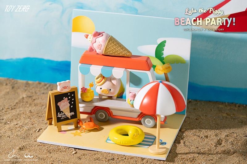 TOY0+ 罐頭豬 LuLu 陽光派對系列 霜淇淋車場景 - TOYZEROPLUS X Cici's Story - LuLu the Piggy Beach Party - Ice Cream Truck Scene