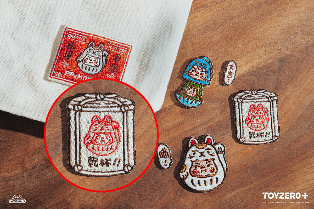 TOY0+ AAAZ PP X MONSTER 達摩燙章 - 酒桶 - TOYZEROPLUS X AAAZ - PP X MONSTER Darmua Embroidery Patch - Sake Barrels