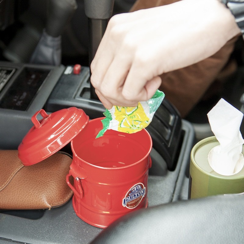 DULTON 金屬垃圾桶收納罐 - 紅色/米色/金屬色 - DULTON Micro garbage can - Red/Ivory/Galvanized 