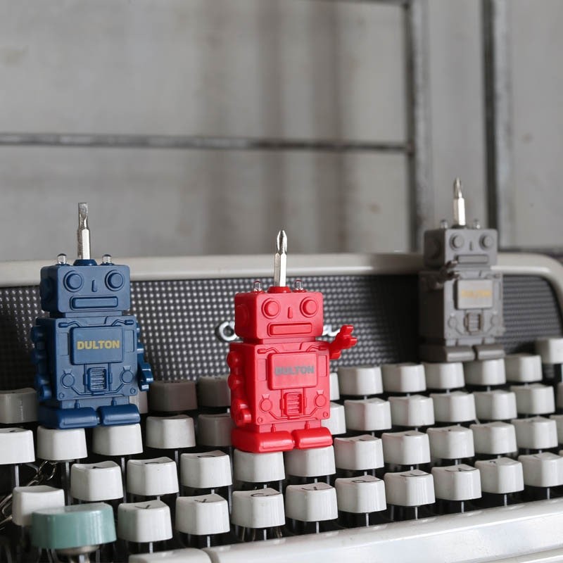 DULTON 機器人隨身工具鑰匙圈 - 紅色/藍色/灰色 - DULTON Tool key chain ''Robot'' - Red/Blue/Gray