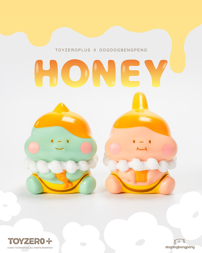 TOY0+ 狗狗的小跳步，繪蹦砰！ - 吃貨恐龍 蜜蜂小恐龍 ( 花邊龍 & 翼手龍 )  - TOYZEROPLUS X dog dog Beng Peng - Foodie Dinosaur Bee Together (Green & Orange)