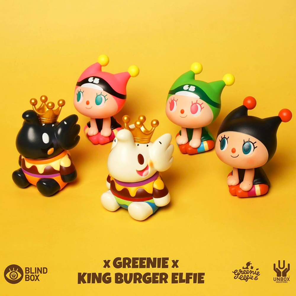 王者漢堡 小象 & Greenie 盒玩系列 - 隨機單抽 - Unbox industries X Too Natthapong - Elfie King Burger X Greenie Blind Box series - assortment
