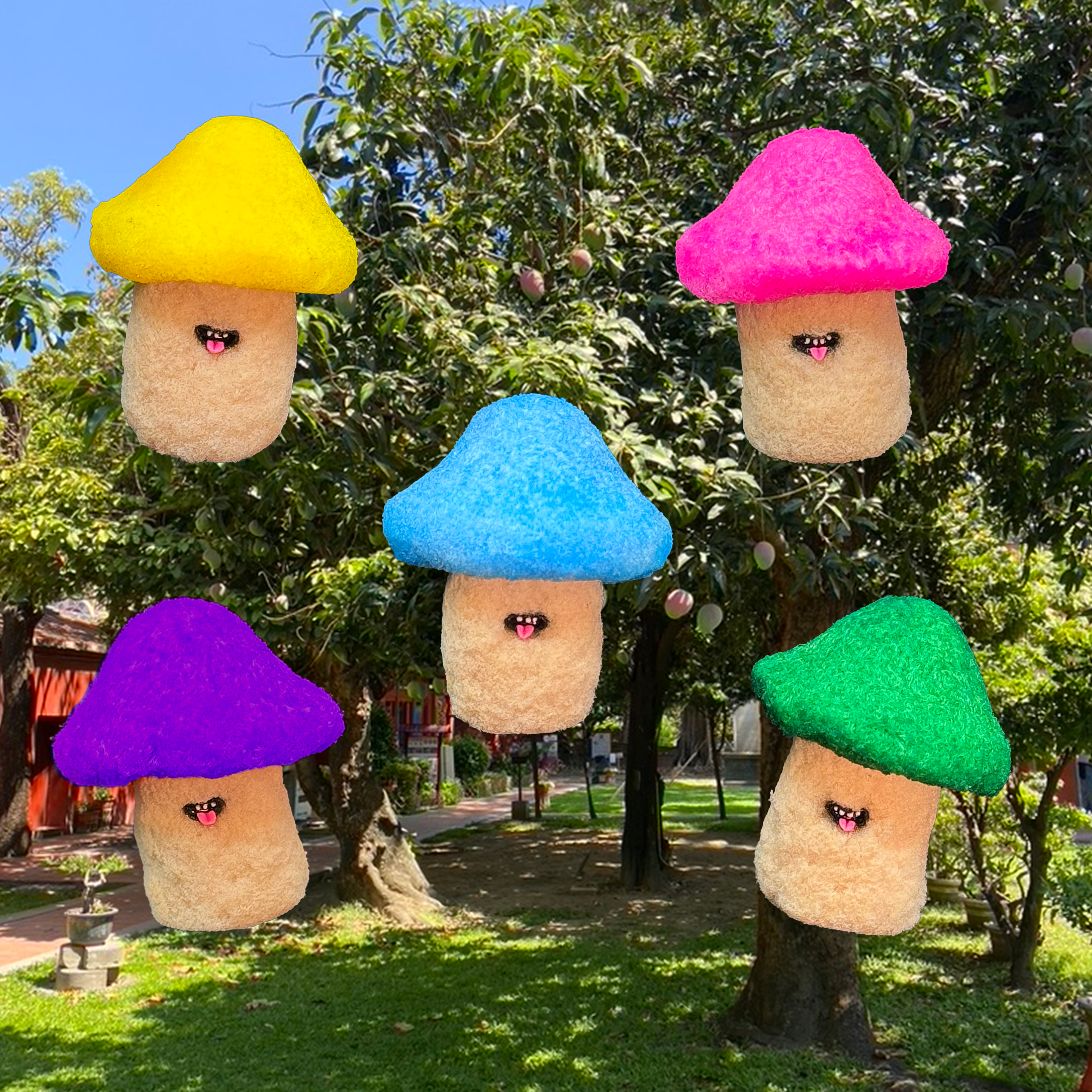 Minji手工作品 - 迷你蘑菇 E - 巧克力/粉色/黃色/綠色/藍色/紫色 - Kimmongni Minji Hand-made - Mini Mushroom Essi - Choco/Pink/Yellow/Green/Blue/Purple