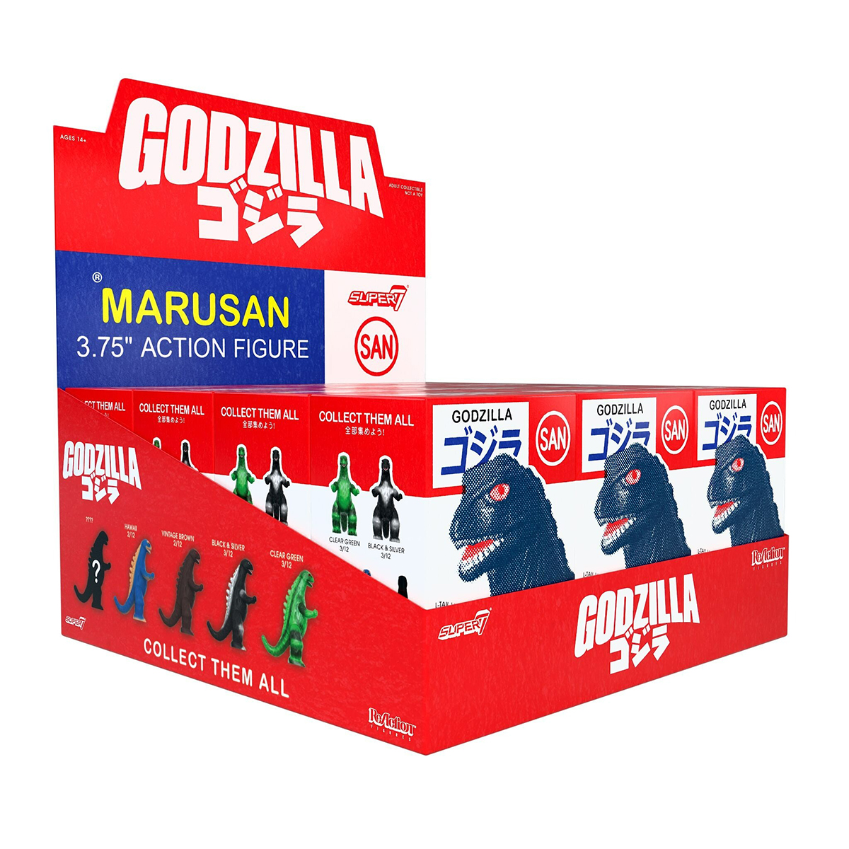東寶哥吉拉 3.75吋復古人偶 怪獸盒玩系列 W6  - 隨機單抽 - ReAction 3.75" Figure TOHO Godzilla Kaiju Blind Box W6 Marusan series - Assortment