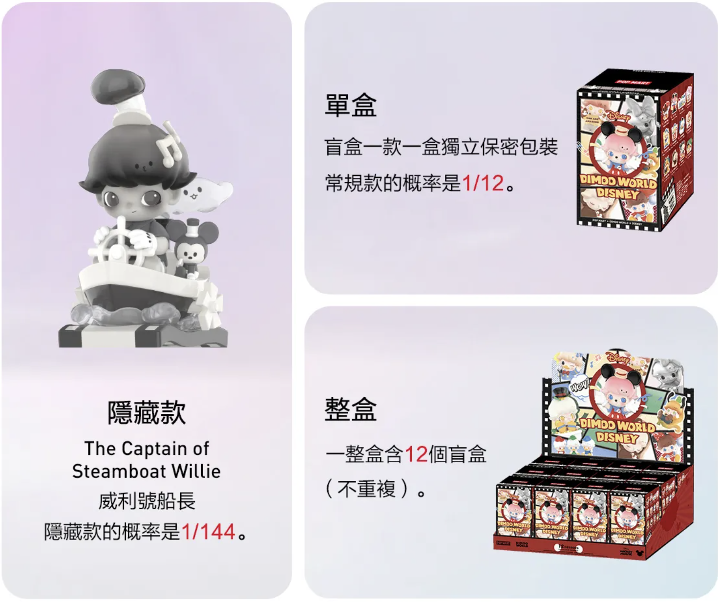 Dimoo 迪士尼系列盒玩 - 隨機單抽 - POP MART X Dimoo X Disney series - assortment