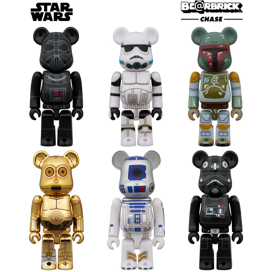 小熊盒玩 星際大戰系列 - 隨機單抽 - 100% Bearbrick Chase Star Wars series - assortment
