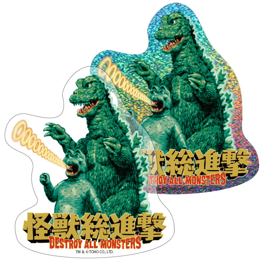 RJB 貼紙 - 怪獸總進擊 透明 / 炫彩 款  - Rockin' Jelly Bean Sticker -Godzilla & Minila - Clear / Noise