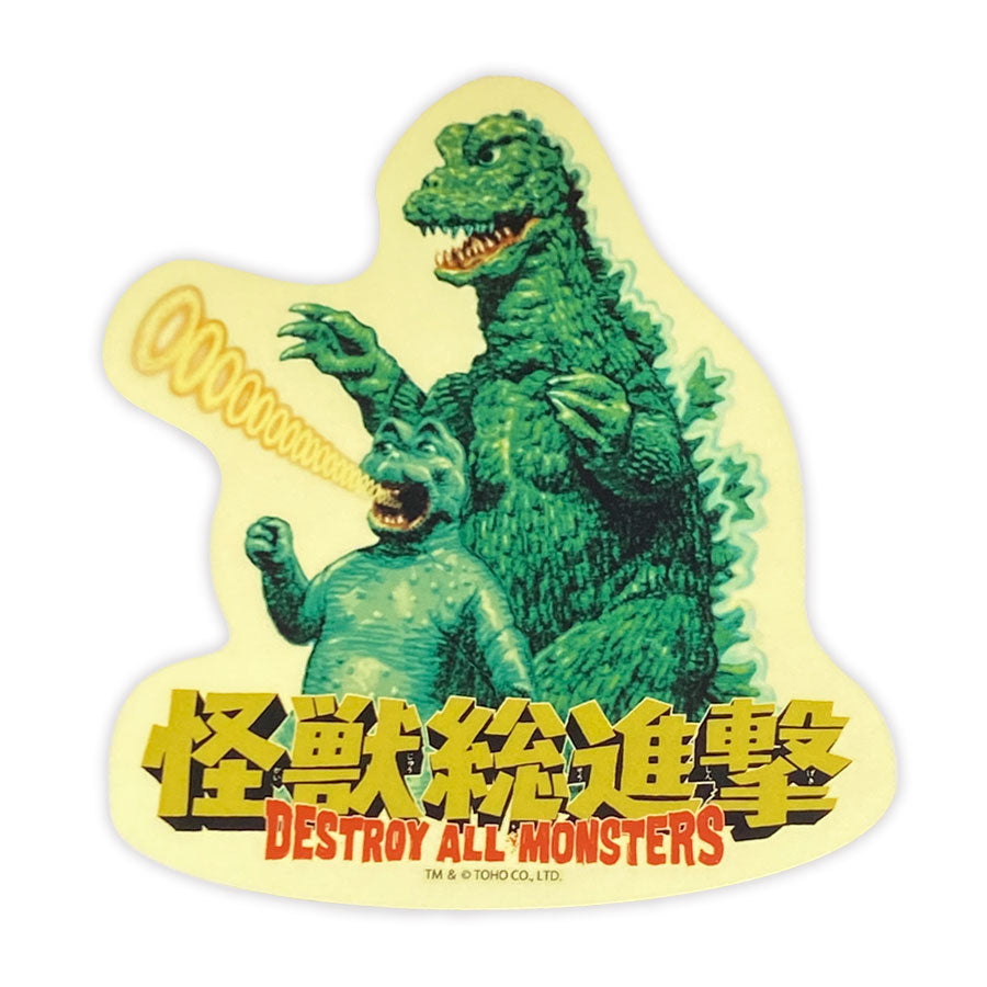 RJB 貼紙 - 怪獸總進擊 透明 / 炫彩 款  - Rockin' Jelly Bean Sticker -Godzilla & Minila - Clear / Noise