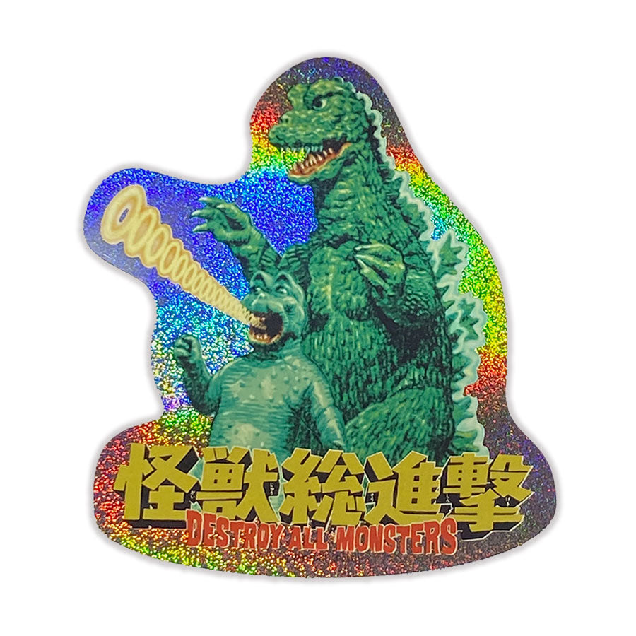 RJB 貼紙 - 怪獸總進擊 透明 / 炫彩 款  - Rockin' Jelly Bean Sticker -Godzilla & Minila - Clear / Noise