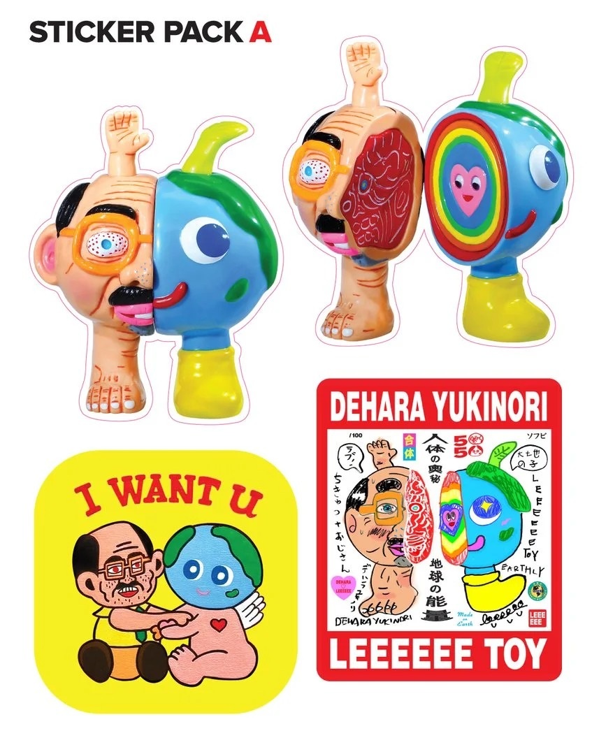 混沌  ソフビ世界の無秩序狀態 - A款 - Leeeeee Toy X Dehara Yukinori 5050 Sticker Pack ( 3-styles ) - A