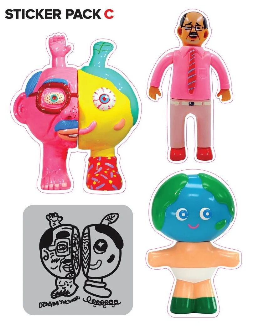 混沌  ソフビ世界の無秩序狀態 - C款 - Leeeeee Toy X Dehara Yukinori 5050 Sticker Pack ( 3-styles ) - C