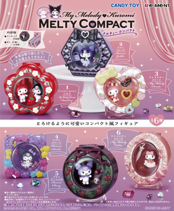 美樂蒂&酷洛米 Melty 粉餅盒 盒玩系列 - 隨機單抽 - My Melody & Kuromi Melty Compact series - assortment