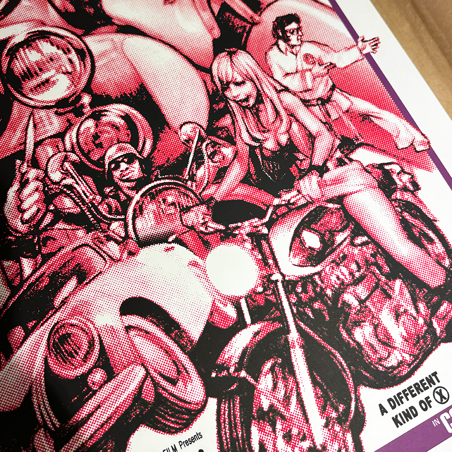 RJB 絹印海報 - 機車上的小野貓 紫色款 / 綠色款 - Rockin' Jelly Bean Silkscreen Print Poster - Pussycat on Motorcycles - Purple / Green
