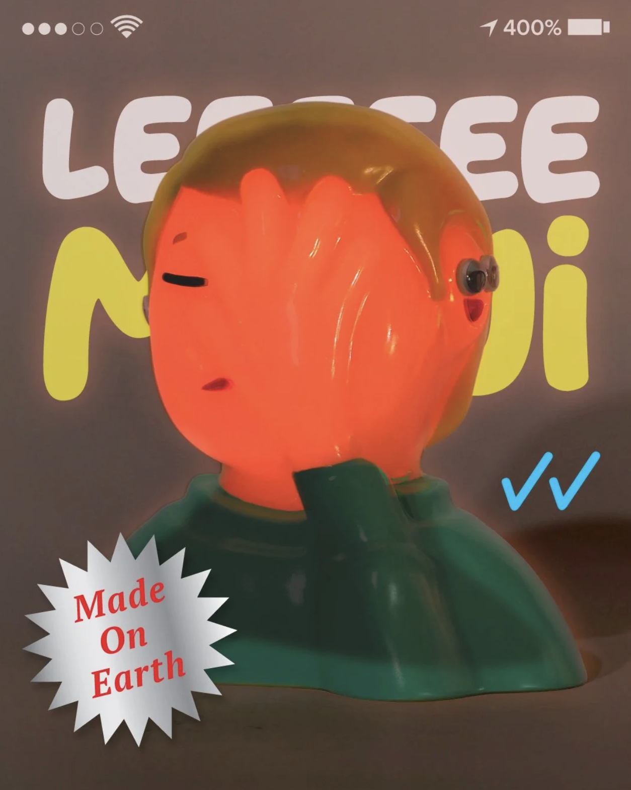 Leeeeeemoji 400% 遮臉 2026 夜光 - Leeeeee Toy -  Leeeeeemoji 400% Sad Boy 2026 Lava Heat GID