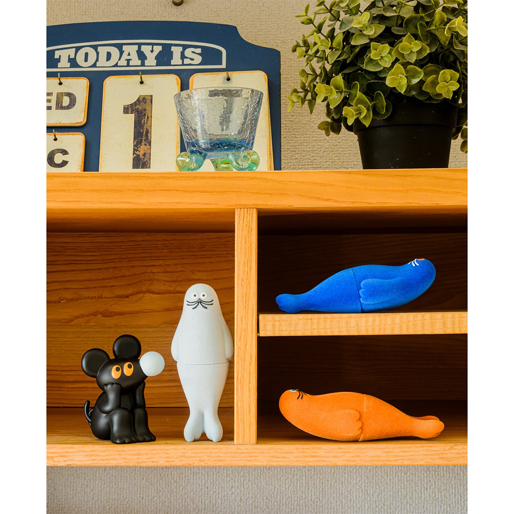 umao 海豹 軟膠玩偶 - 橘色植絨款 - Kenelephant azarashi by umao soft vinyl doll Flocky ver. - Orange