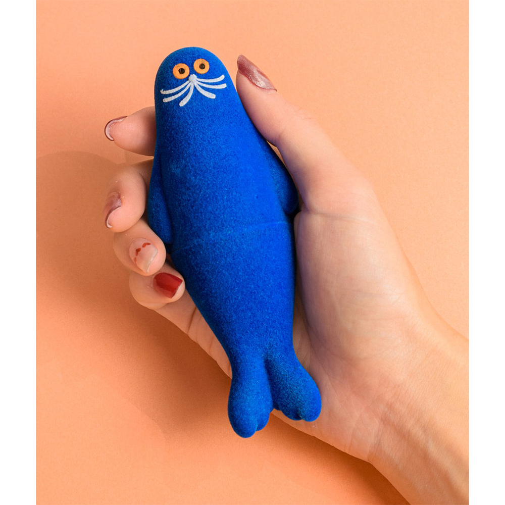 umao 海豹 軟膠玩偶 - 橘色植絨款 - Kenelephant azarashi by umao soft vinyl doll Flocky ver. - Orange