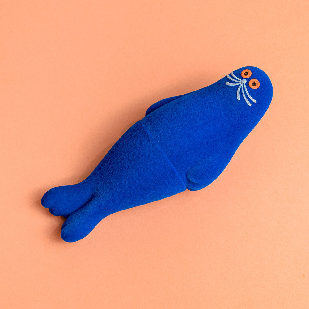 umao 海豹 軟膠玩偶 - 藍色植絨款 - Kenelephant azarashi by umao soft vinyl doll Flocky ver. - Blue