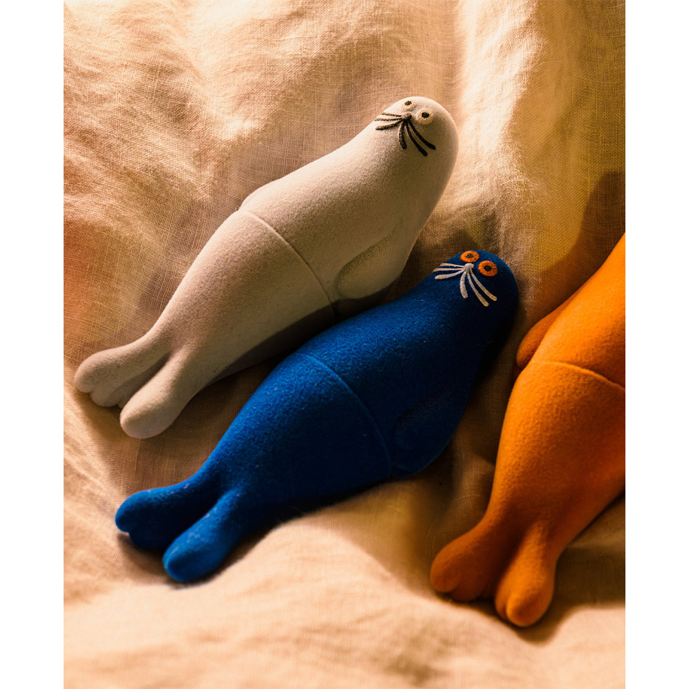 umao 海豹 軟膠玩偶 - 藍色植絨款 - Kenelephant azarashi by umao soft vinyl doll Flocky ver. - Blue