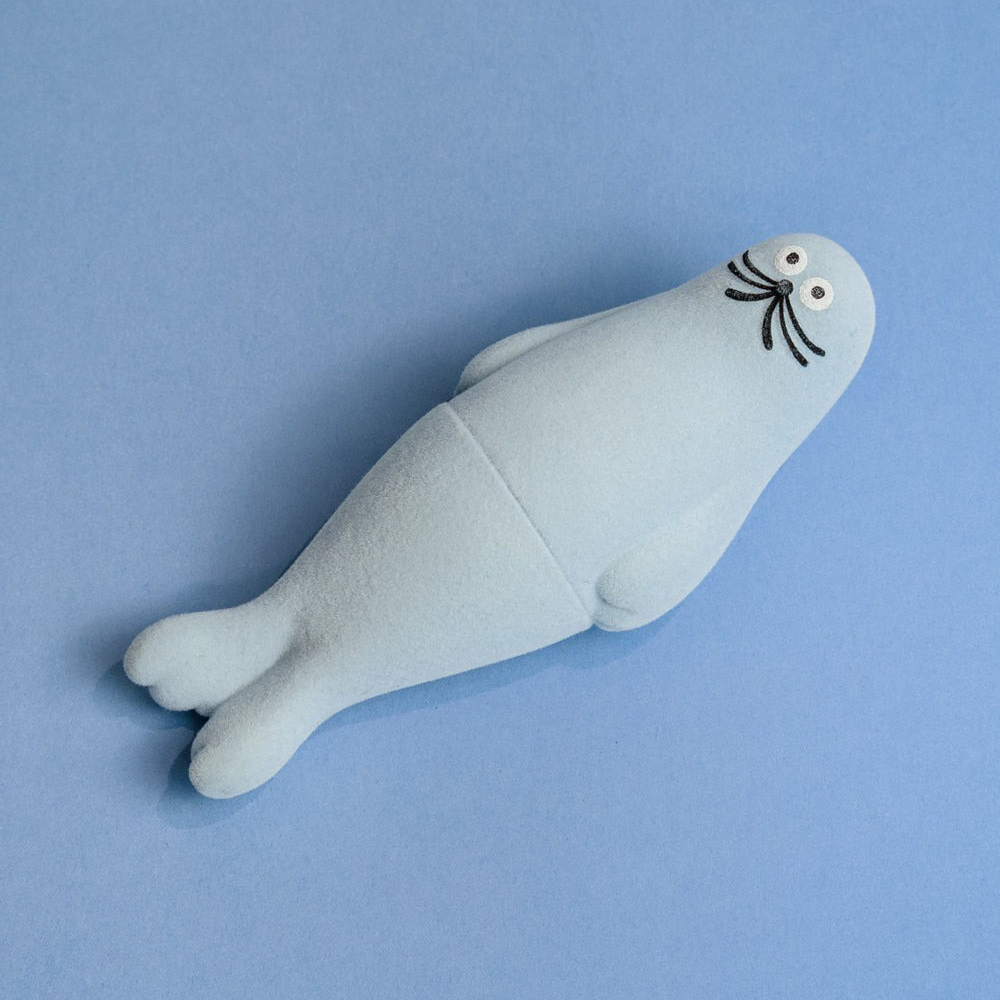 umao 海豹 軟膠玩偶 - 灰色植絨款 - Kenelephant azarashi by umao soft vinyl doll Flocky ver. - Gray