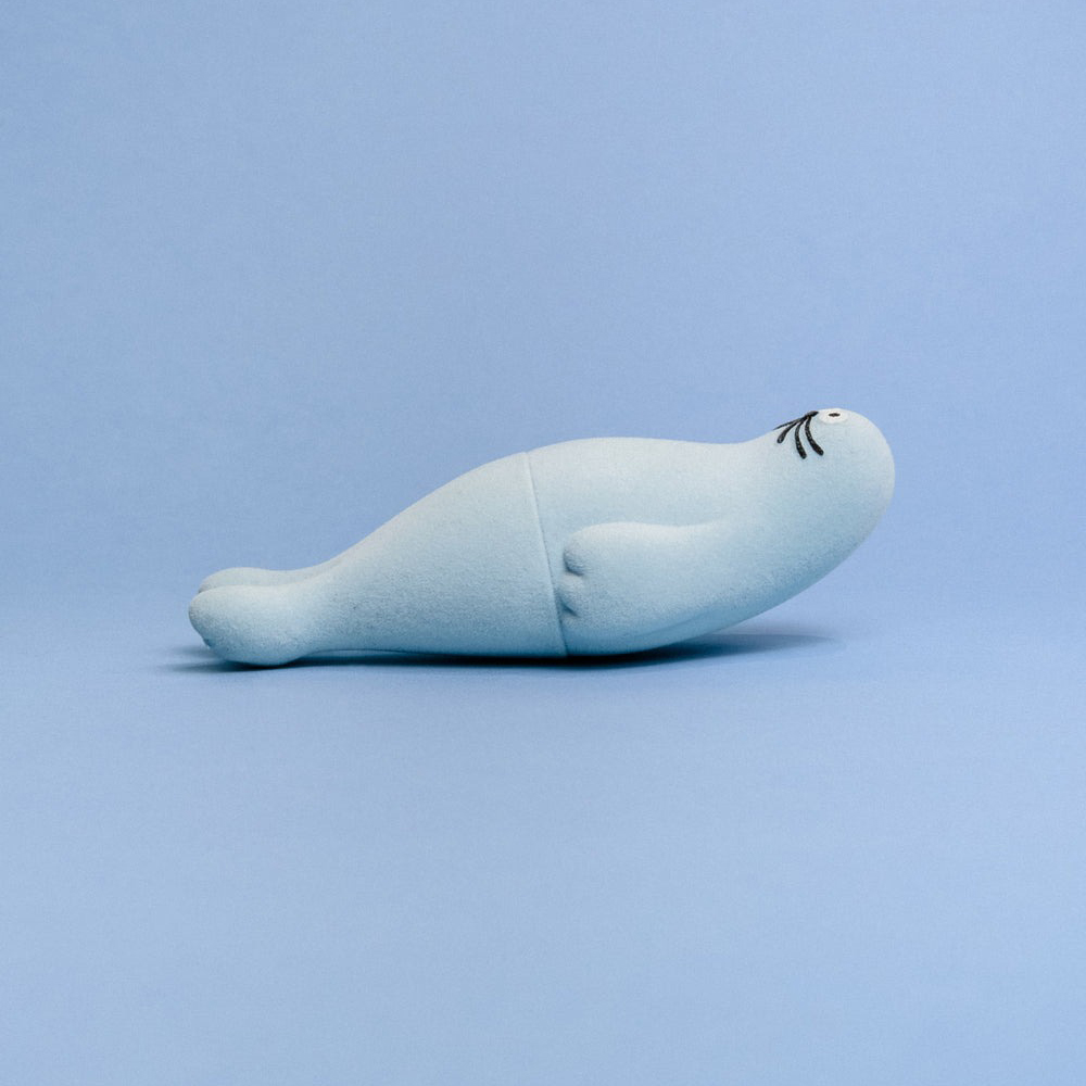 umao 海豹 軟膠玩偶 - 灰色植絨款 - Kenelephant azarashi by umao soft vinyl doll Flocky ver. - Gray