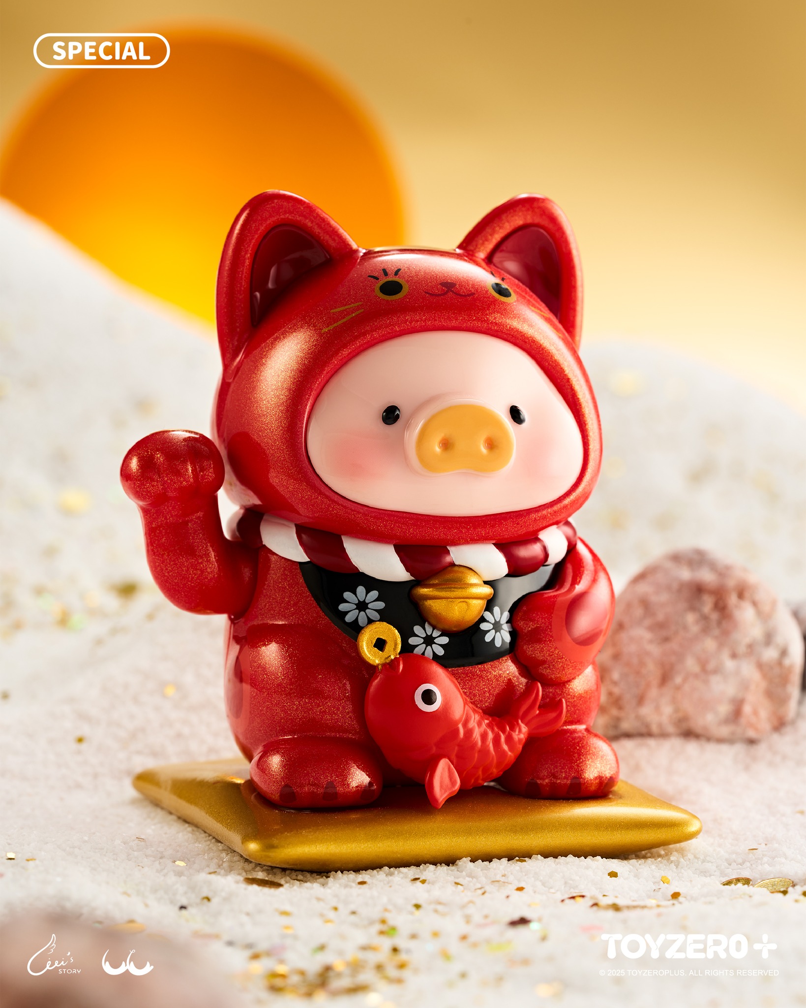 TOY0+ 罐頭豬 LuLu 一招喵計系列 盒玩 - 隨機單抽 - TOYZEROPLUS X Cici's Story - LuLu the Piggy Lucky Cat Series - assortment