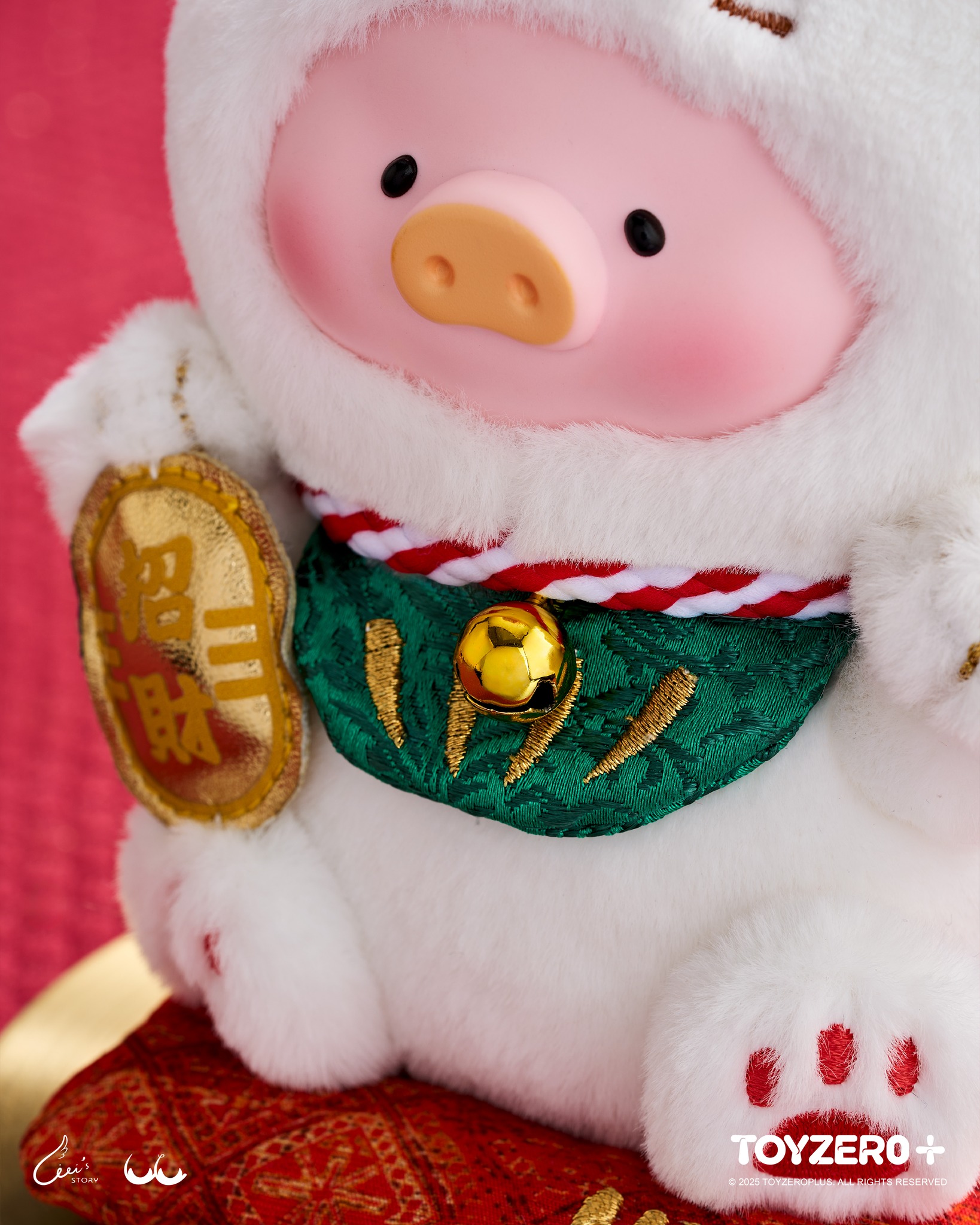 《加購專區》TOY0+ 罐頭豬 LuLu 一喵在手，財富我有 絨毛掛件吊卡 - Add-ons TOYZEROPLUS X Cici's Story - LuLu the Piggy  Vinyl Plush Hanging Card