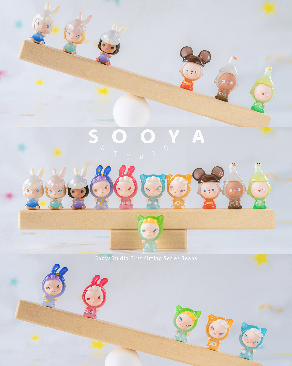 Sooya Studio 初代坐坐系列萌粒盒玩 - 隨機單抽 - Sooya Studio X M Stand blind box series - assortment
