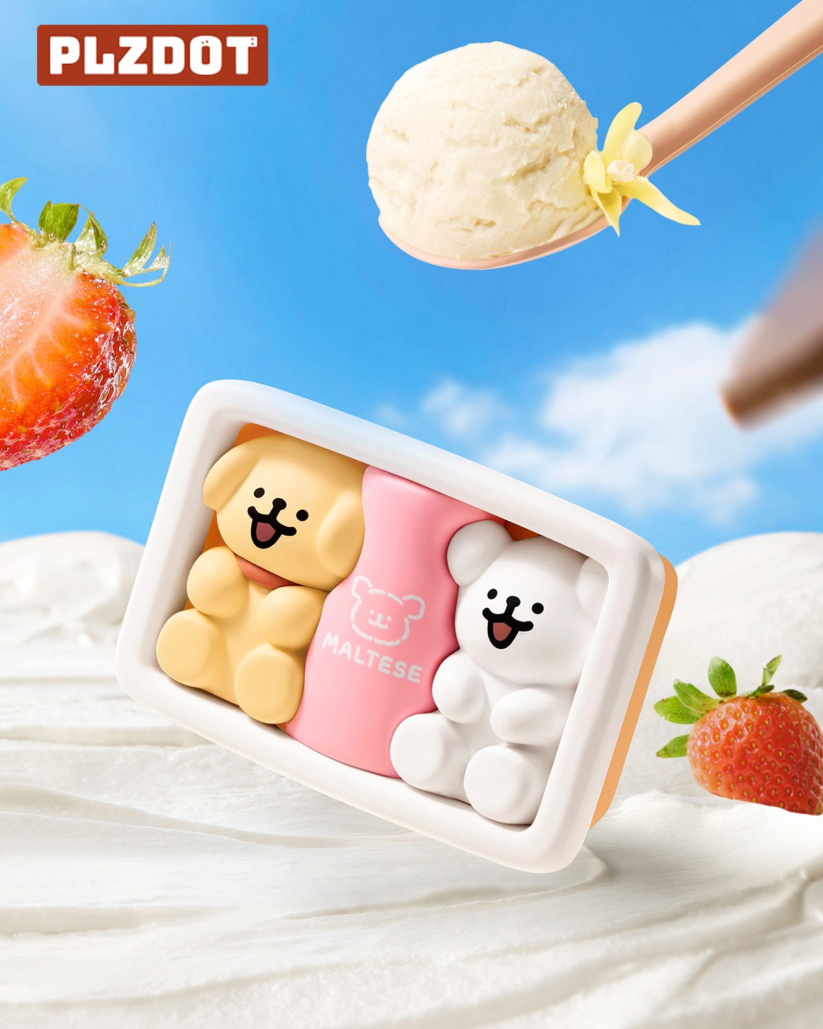 線條小狗 夏日冰激凌 盒玩 - 隨機單抽 - Maltese Summer Ice Cream blind box series - assortment