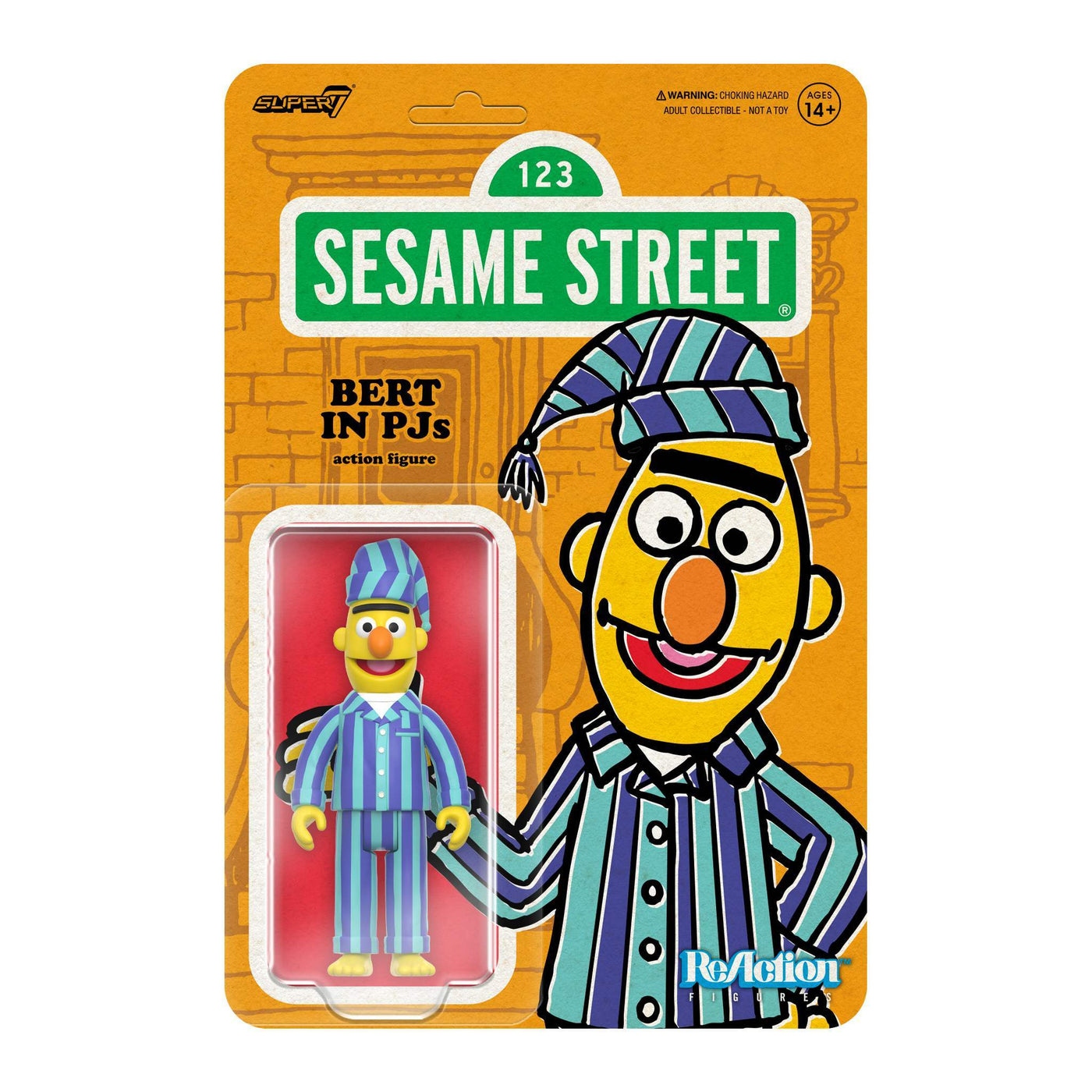 芝麻街 3.75吋復古人偶 第6波 - 伯特(睡衣) - ReAction 3.75" Figure seires - Sesame Street Wave 6 - Bert (PJs)