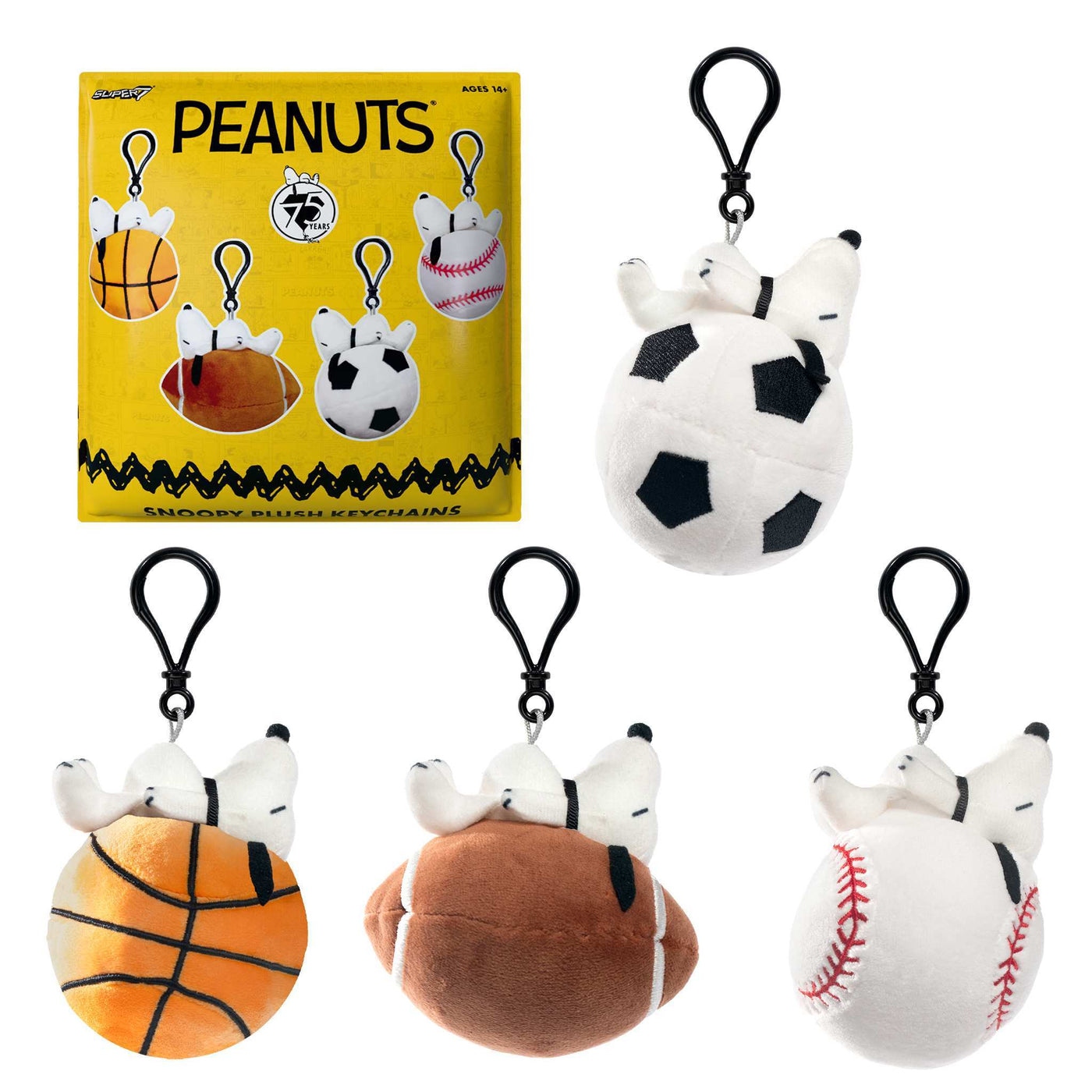 花生漫畫 史努比 絨毛吊飾袋抽 - 隨機單抽 - Peanuts Snoopy Super Duper Plush Keychain Blind Bags Wave 1 - Assortment