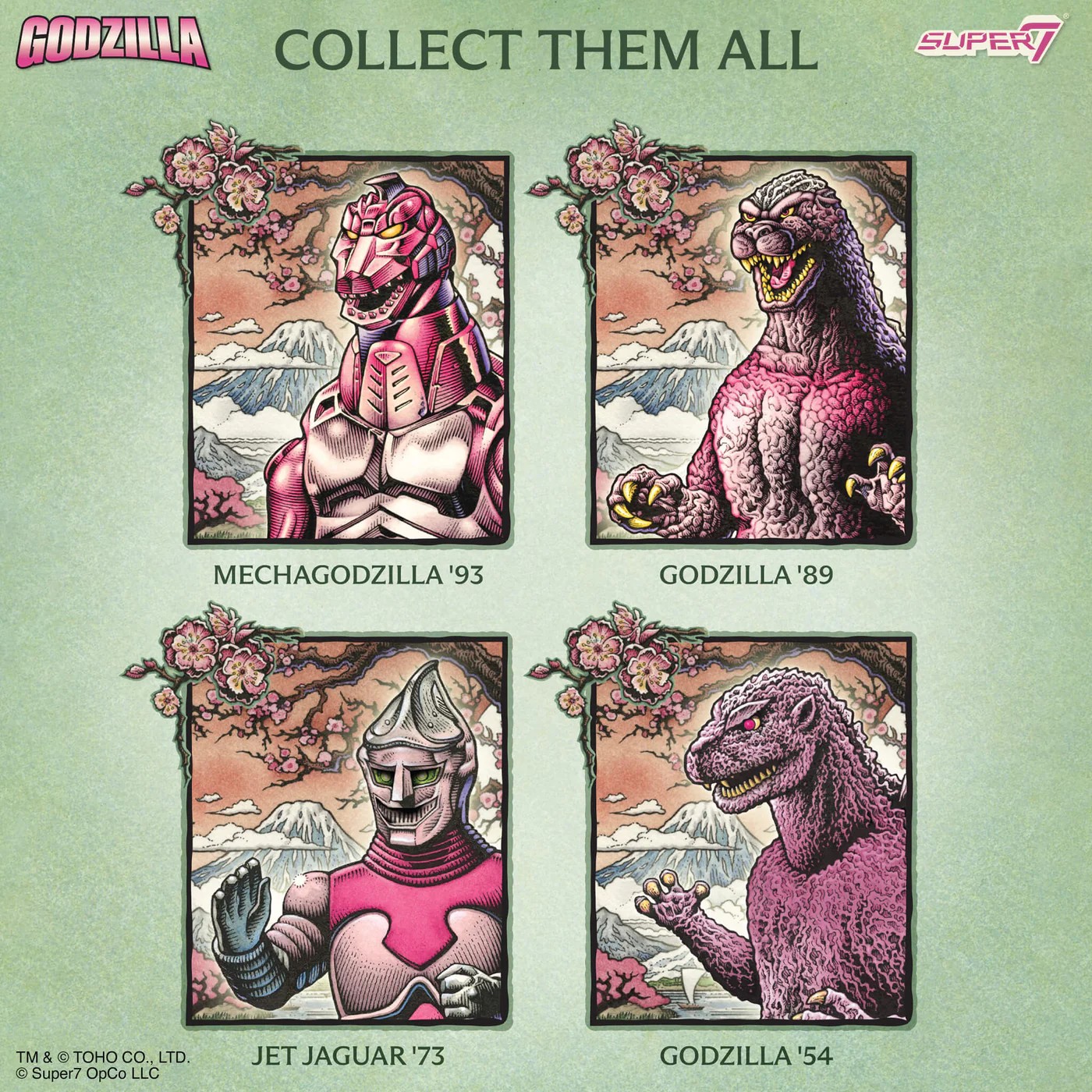 東寶哥吉拉 3.75吋復古人偶 - 1993年機械哥吉拉 (櫻花祭) - ReAction 3.75" Figure TOHO Godzilla - Mechagodzilla '93 (Cherry Blossom Festival)