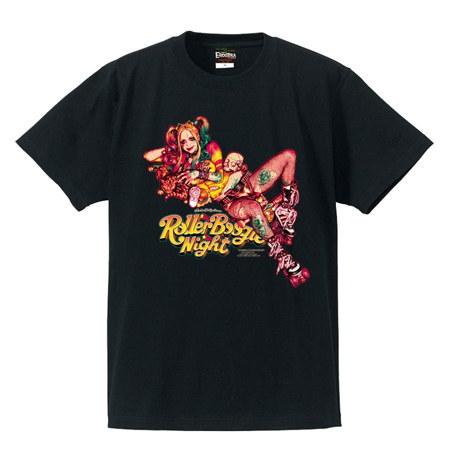 RJB 短袖T恤 - 滑輪不羈夜 - 黑/粉 - Rockin' Jelly Bean - Roller Boogie Nights T-shirt - Black/Pink