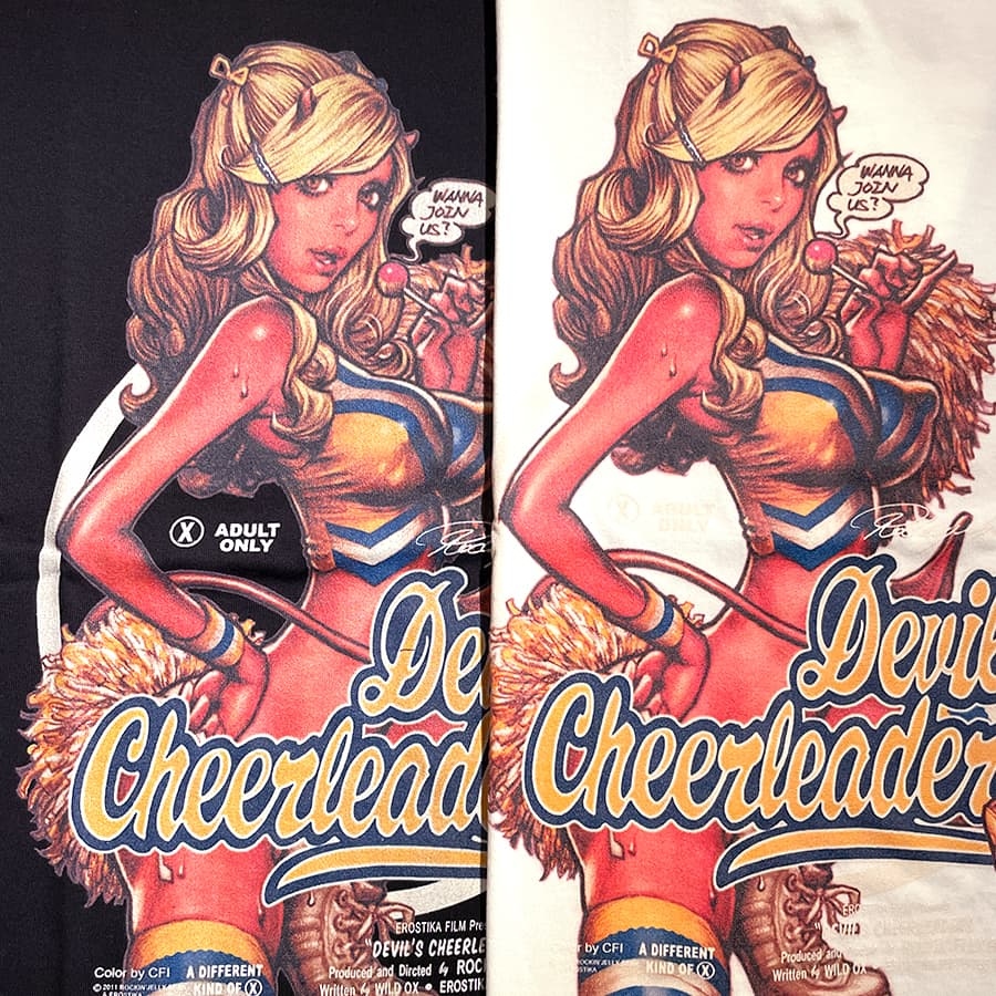 RJB 短袖T恤 - 惡魔啦啦隊 - 黑/白 - Rockin' Jelly Bean - Devil's Cheerleaders T-shirt - Black/White