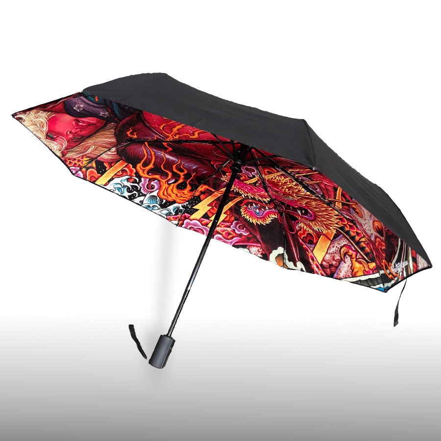 RJB 自動摺疊傘 - 大風神/大雷神/骷髏滑板女孩 - Rockin' Jelly Bean Automatic Folding Umbrella - Dai-Fujin/Dai-Raijin/Skull Skater Girl