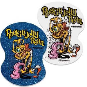 RJB 貼紙 - Griffin The Oysters 藍閃粉 / 透明 款 - Rockin' Jelly Bean Sticker - Griffin The Oysters - Blue Glitter / Clear 