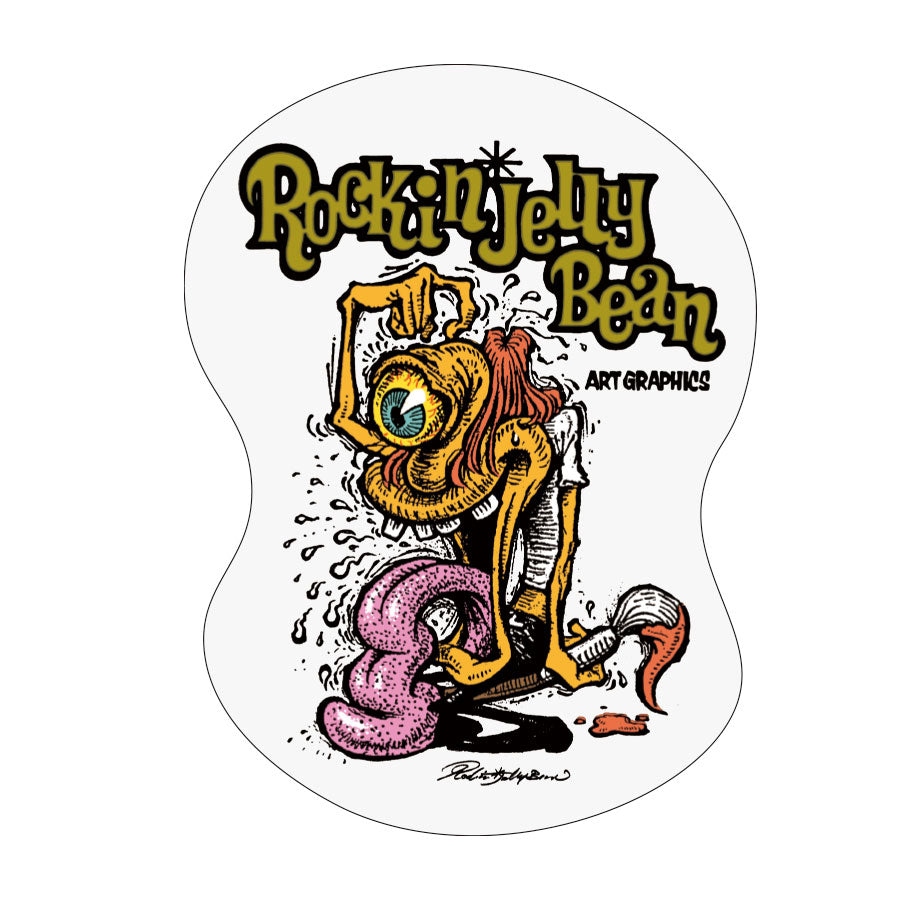RJB 貼紙 - Griffin The Oysters 藍閃粉 / 透明 款 - Rockin' Jelly Bean Sticker - Griffin The Oysters - Blue Glitter / Clear 