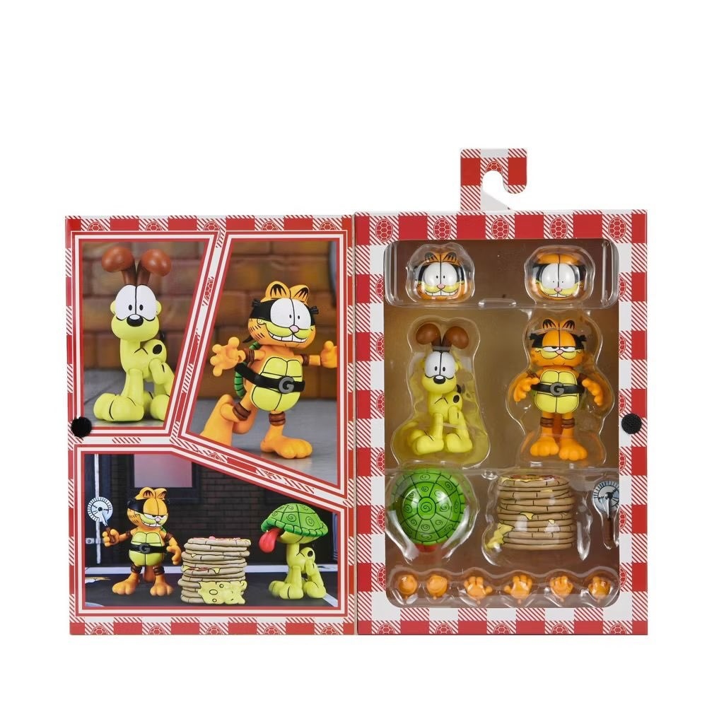 忍者龜 X 加菲貓 7吋可動公仔 - Garfield x Teenage Mutant Ninja Turtles - Garfello and Sidekick Odie 2pk