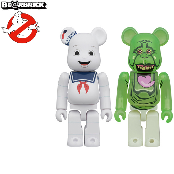 魔鬼剋星 100%小熊雙人組 - 棉花糖人 & 史萊姆 - 100% Bearbrick 2pack Ghostbusters - Stay Puft Marshmallow Man & Slimer