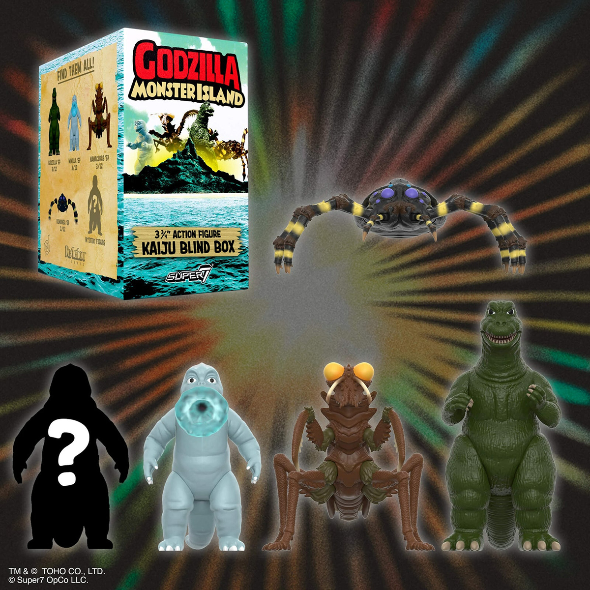 東寶哥吉拉 3.75吋復古人偶 怪獸盒玩系列 W13 - 隨機單抽 - ReAction 3.75" Figure TOHO Godzilla Kaiju Blind Box W13 (Showa Monster Island) - Assortment 