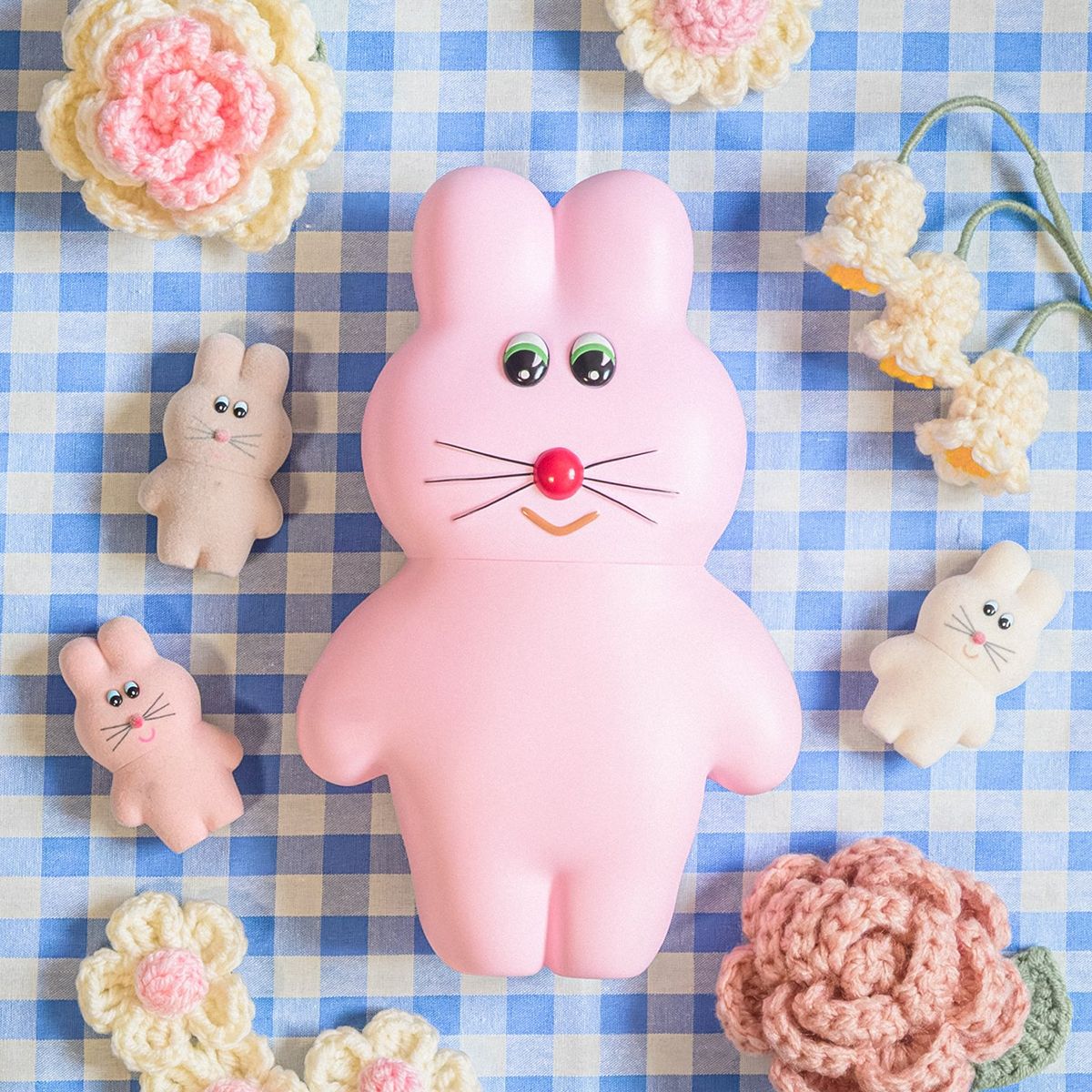 Muunyu PukuPuku 軟膠人偶 - 草莓牛奶 - Kenelephant Muunyu PukuPuku soft vinyl figure - Strawberry Milk