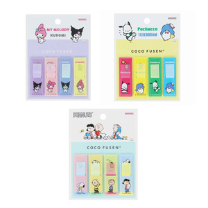 標籤貼 - 美樂蒂&酷洛米 /帕恰狗&山姆企鵝 / 史努比  - Coco Fusen Index Tabs - My Melody & Kuromi / Pochacco & Tuxedosam / Snoopy